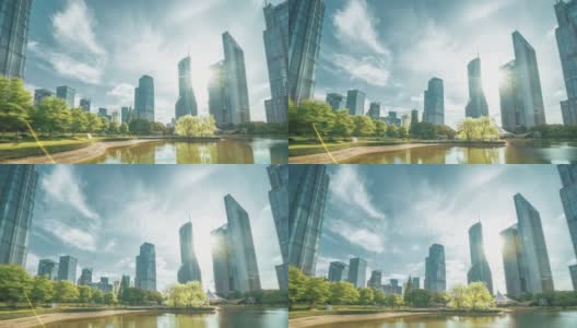 上海陆家嘴金融中心公园高清在线视频素材下载