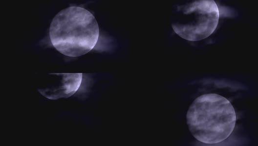 满月的时间流逝，蜡状雾蒙蒙的天空高清在线视频素材下载
