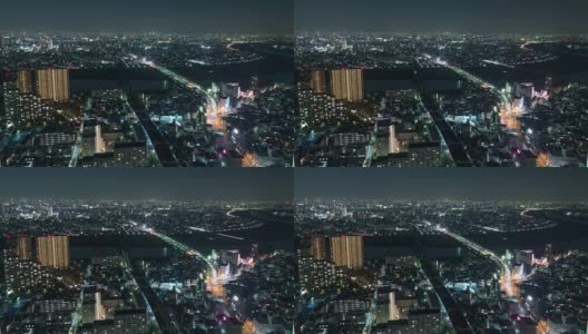 东京，日本，延时-新宿的汽车交通在夜间高清在线视频素材下载
