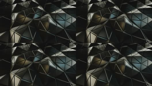 金字塔灰色表面未来多边形形状3D渲染无缝循环高清在线视频素材下载