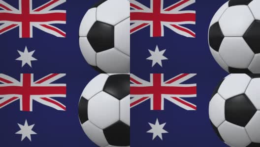 足球环与澳大利亚国旗的背景高清在线视频素材下载