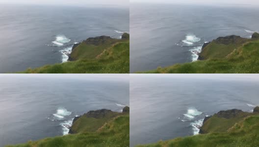 从爱尔兰的莫赫悬崖面向北大西洋高清在线视频素材下载
