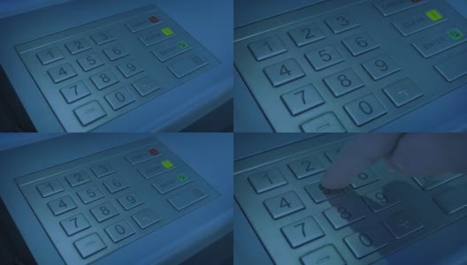 晚上在ATM键盘上输入的PIN码高清在线视频素材下载