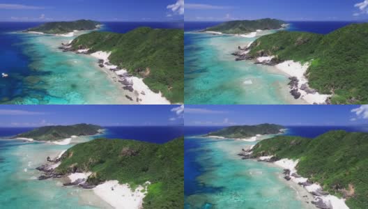 飞越原始的无人居住的冲绳岛高清在线视频素材下载