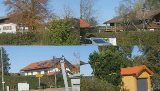 从火车窗口看到典型的巴伐利亚村庄和房屋高清在线视频素材下载