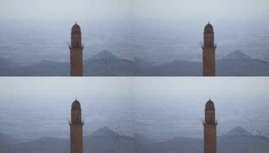 大清真寺的尖塔，在马尔丁也被称为Ulu cami高清在线视频素材下载