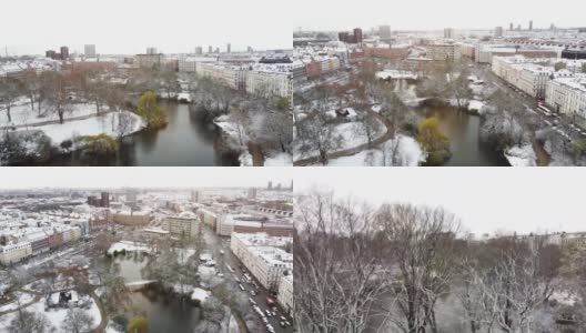 白雪覆盖的哥本哈根高清在线视频素材下载