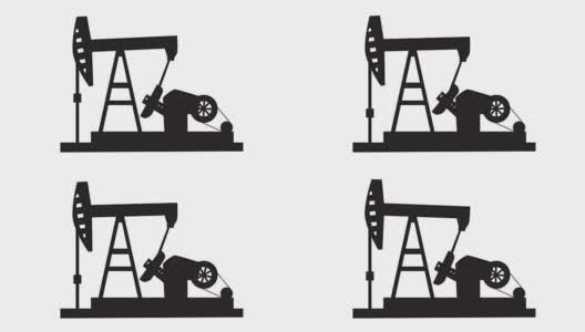 泵顶油起重机。简单的概念使用线画动画来描绘肮脏的能源资源。高清在线视频素材下载