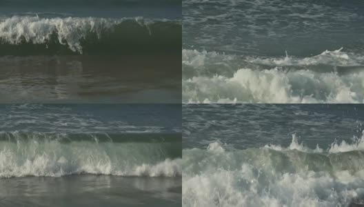 大东海海滩上南海大浪的慢镜头录像高清在线视频素材下载