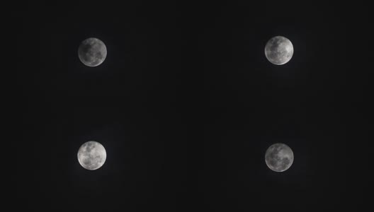 月亮和移动的云高清在线视频素材下载