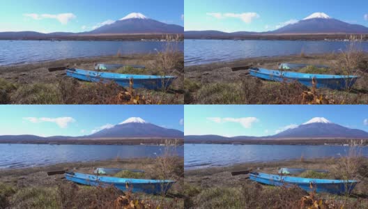 美丽的富士山与枫树在秋天的日本高清在线视频素材下载