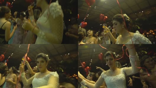 新娘与宾客跳舞高清在线视频素材下载