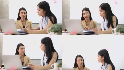 在办公室里说话的亚洲商业女性高清在线视频素材下载