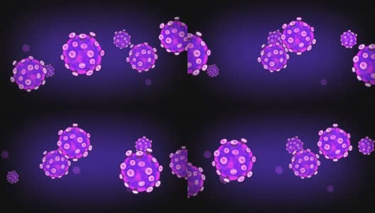 2D绘制发光的冠状病毒动画高清在线视频素材下载