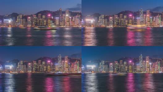 延时拍摄:从香港太平山顶的日出到日落高清在线视频素材下载
