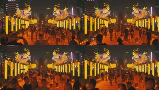 中国西安春节期间的街景。高清在线视频素材下载