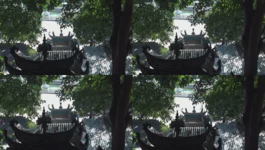 澳门最古老的寺院妈祖庙的屋顶高清在线视频素材下载