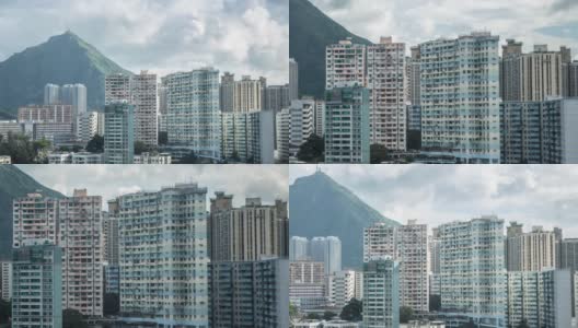 在一个二线城市的香港公寓大楼高清在线视频素材下载