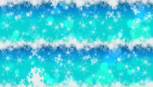 雪花落在蓝色的背景上高清在线视频素材下载