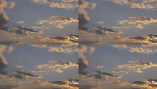 Moving clouds on sky at sunset. Hot air effect.高清在线视频素材下载