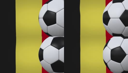 足球环与比利时国旗的背景高清在线视频素材下载
