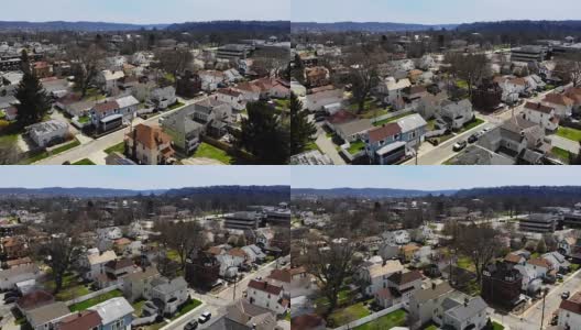 快速空中飞过宾夕法尼亚州小镇高清在线视频素材下载