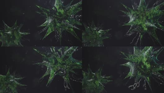 3D渲染细菌病毒移动渲染高清在线视频素材下载