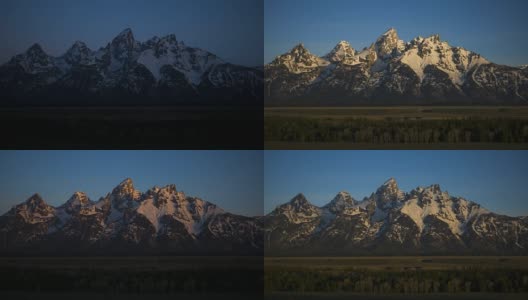 Teton Alpenglow日出时间延时4K高清在线视频素材下载