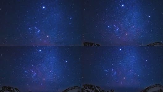 在库克山国家公园的雪峰上，星空在运动高清在线视频素材下载