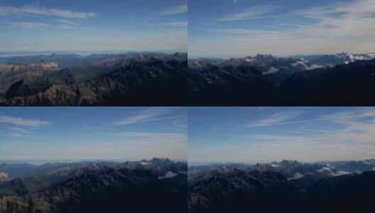 法国阿尔卑斯山夏蒙尼峰附近的山脉。从Aiguille du Midi观看高清在线视频素材下载