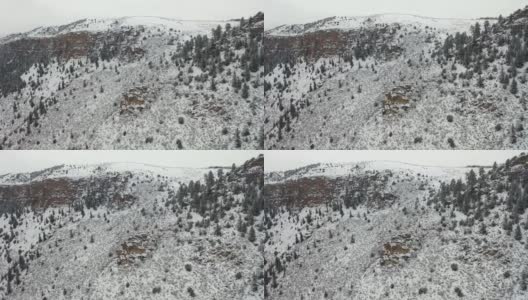 无人机在犹他州雪山上空飞行高清在线视频素材下载