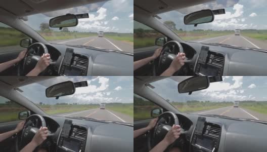 使用GPS在路上开车高清在线视频素材下载