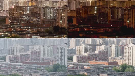 北京的公寓楼从傍晚到早晨的时间推移。高清在线视频素材下载