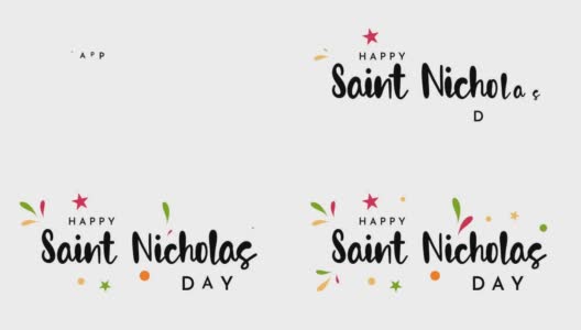 圣尼古拉斯节彩色4k动画高清在线视频素材下载