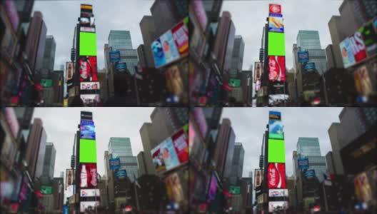 时间推移时代广场纽约曼哈顿Chromakey高清在线视频素材下载