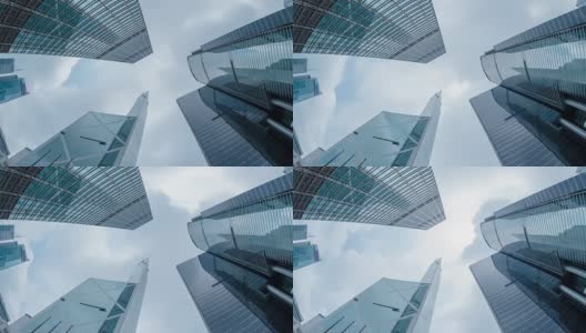 蓝天下的现代商业大厦，拍摄于亚洲香港高清在线视频素材下载