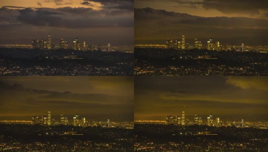 洛杉矶市中心时间流逝黄昏到黄昏高清在线视频素材下载