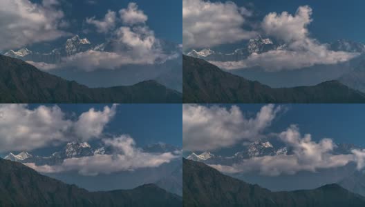 云在喜马拉雅山峰上移动高清在线视频素材下载