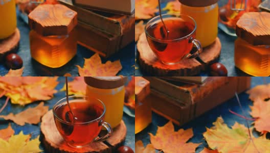 秋茶蜂蜜高清在线视频素材下载