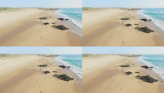 普拉亚·达·金乔海滩，葡萄牙高清在线视频素材下载