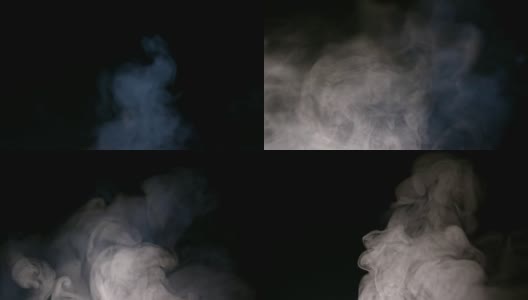 白色的水蒸气在一个黑色的背景高清在线视频素材下载