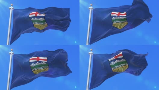 加拿大阿尔伯塔省地区旗-环高清在线视频素材下载