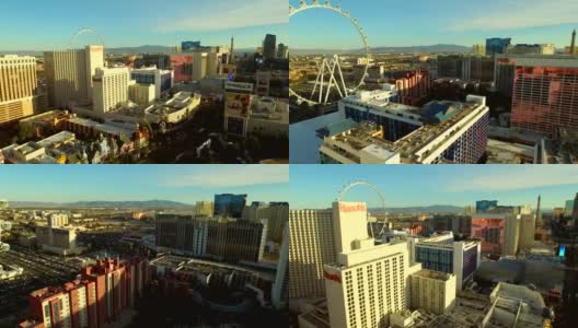 拉斯维加斯空中城市景观带高清在线视频素材下载