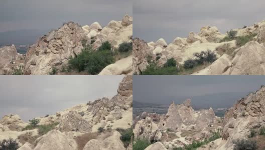 4 k。多云天气下的岩石全景图高清在线视频素材下载