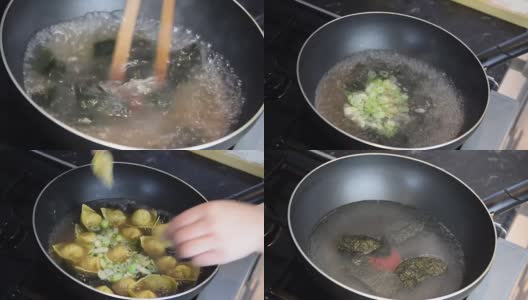 馄饨汤食物饭碗高清在线视频素材下载