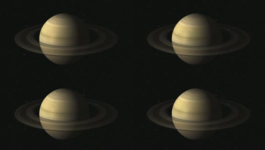 旋转行星土星-中心-介质高清在线视频素材下载