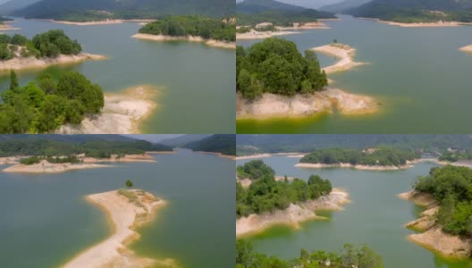 香港大榄涌水塘夏季航拍的精彩画面高清在线视频素材下载