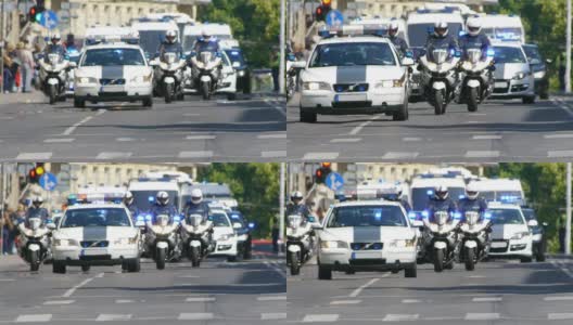 HD -警察车队高清在线视频素材下载