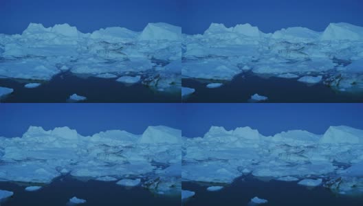 漂浮在格陵兰岛迪斯科湾的冰山高清在线视频素材下载