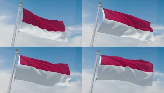 4k印度尼西亚国旗高清在线视频素材下载